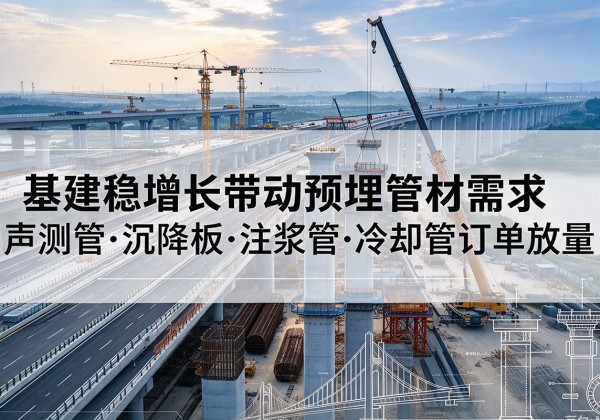 庆阳基建稳增长带动预埋监测管材需求，声测管、沉降板、注浆管订单持续放量